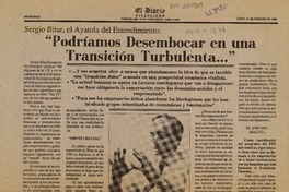 "Podríamos desembocar en una transición turbulenta -- "  [artículo] F.V.D.
