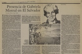 Presencia de Gabriela Mistral en El Salvador  [artículo] Jaime Alberto López Nuila.
