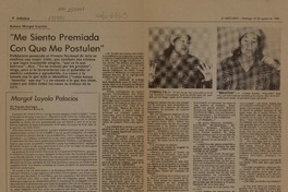 "Me siento premiada con que me postulen"  [artículo] Eugenio Rodríguez.