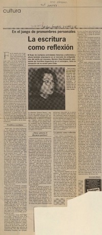 La escritura como reflexión  [artículo] Anamaría Maack.