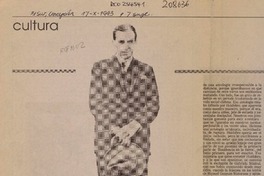 Vicente Huidobro, poeta cosmopolita y magnético  [artículo] Sergio Ramón Fuentealba.