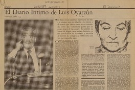 El diario íntimo de Luis Oyarzún  [artículo] Enrique Valdés.