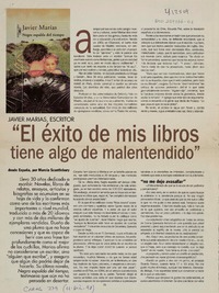 "El éxito de mis libros tiene algo de mal entendido"  [artículo] Marcia Scantlebury