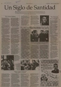 Un siglo de santidad  [artículo] Mónica Cuevas Urízar