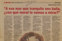 "A ese mar que tranquilo nos baña, ¿con qué moral lo vamos a mirar?  [artículo] Carolina Rousseau