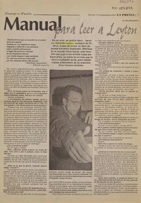 Manual para leer a Leyton  [artículo] Juan Pablo Jiménez