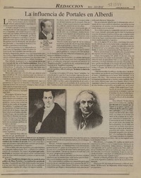 La influencia de Portales en Alberdi  [artículo] Carlos Saúl Menem