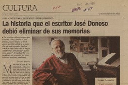 La historia que el escritor José Donodo debió eliminar de sus memorias  [artículo] Rodrigo Miranda.