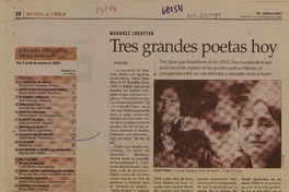 Tres grandes poetas de hoy  [artículo] Jéssica Atal.