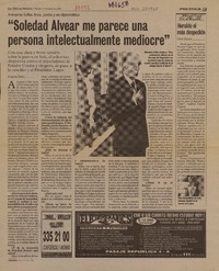Soledad Alvear me parece una persona intelectualmente mediocre" : [entrevista] [artículo] Alejandro Pardo.