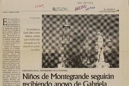 Niños de Montegrande seguirán recibiendo apoyo de Gabriela  [artículo]_ Sergio Majul.