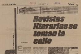 Revistas literarias se toman la calle  [artículo] José Osorio.