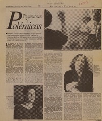 Pensantes y polémicas : [entrevistas] [artículo] Carolina Lara y E. Cárdenas.