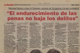 El endurecimiento de las penas no baja los delitos": [entrevistas] [artículo] Carolina Rousseau.