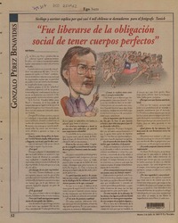 Fue liberarse de la obligación social de tener cuerpos perfectos" [entrevistas] [artículo] : Leyla Ramírez.