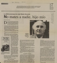 La difícil promesa de José María Gironella. No mates a nadie, hijo mío  [artículo] Ricardo Hepp Kuschel.