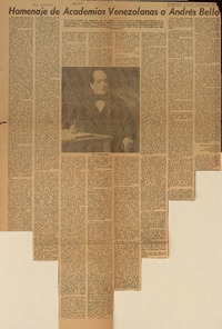 Homenaje de Academias Venezolanas a Andrés Bello.  [artículo]