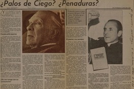 ¿Palos de ciego? ¿Penaduras?  [artículo] Enrique Lafourcade.