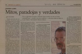 Mitos, Paradojas y verdades  [artículo] María Teresa Cárdenas.