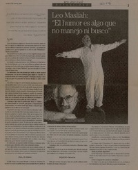 Leo Maslíah : "El humor es algo que no manejo ni busco"  [artículo] R.C.M.