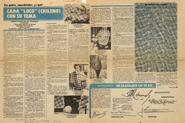 Cada "loco" (chileno) con su tema  [artículo] Lucía Zamora.