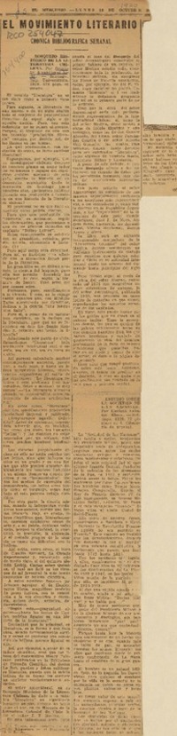 El movimiento literario  [artículo] Omer Emeth.