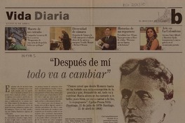 "Después de mí todo va a cambiar"  [artículo] Gabriel Castro Rodríguez.