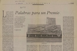 Palabras para un Premio  [artículo] Alejandro Rossi.