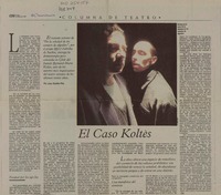 El caso Koltès  [artículo] Juan Andrés Piña.