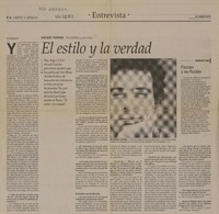 El estilo y la verdad  [artículo] Esteban Cabezas.