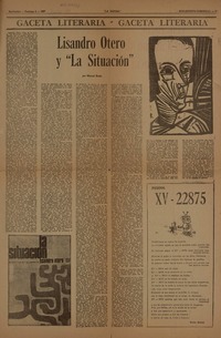 Lisandro otero y "la situación"  [artículo] Manuel Rojas.