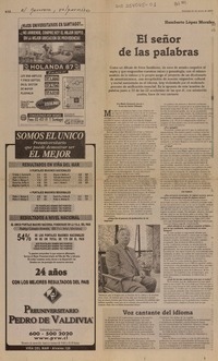 El Señor de las palabras  [artículo] María Fernanda García L.