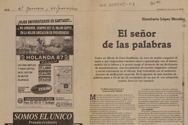 El Señor de las palabras  [artículo] María Fernanda García L.