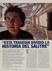 "Esta tragedia dividio la historia del salitre"  [artículo] Maria Cristina Jurado.