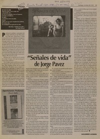 "Señales de vida"  [artículo] Alejandro Lavquen.