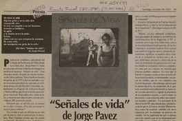 "Señales de vida"  [artículo] Alejandro Lavquen.