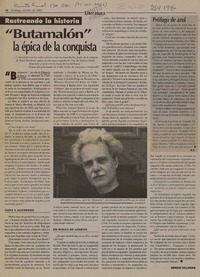 "Butamalón" la épica de la conquista  [artículo] Sergio Villegas.