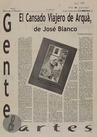 El Cansado viajero de Arquá  [artículo] Dario de la Fuente.