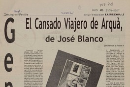 El Cansado viajero de Arquá  [artículo] Dario de la Fuente.