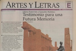 Testimonio para una futura memoria  [artículo] Pedro Gandolfo C.