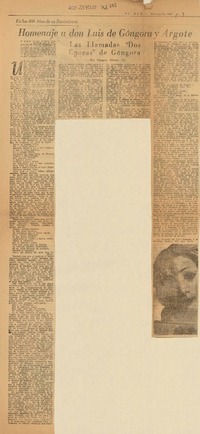 Homenaje a don Luis de Góngora y Argote  [artículo] Dámaso Alonso.