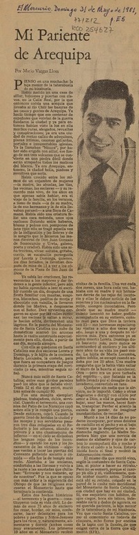 Mi pariente de Arequipa  [artículo]