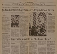 Saddam Hussein, generoso y despiadado a la vez  [artículo] Andrea Desormeaux.