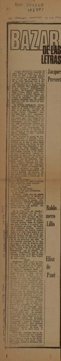 Bazar de las letras  [artículo]