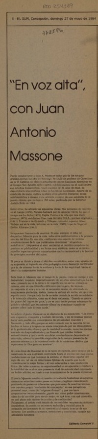 "En voz alta"  [artículo] Eduardo Domarchi V.