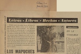 Los mapuches entran en escena.  [artículo]