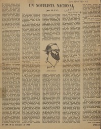 Un novelista nacional  [artículo] M. C. G.