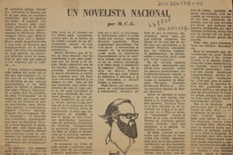 Un novelista nacional  [artículo] M. C. G.