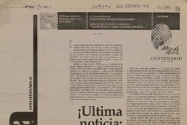 ¡Ultima noticia : Neruda, otra vez en Cuba!  [artículo] José M. Llanes.