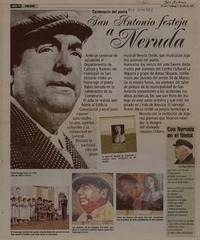 San Antonio festeja a Neruda  [artículo] Hugo Gaviola.